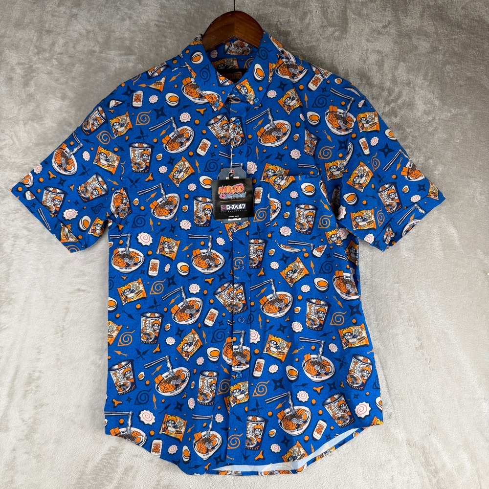 RSVLTS Naruto Shippuden Ichiraku Ramen KUNUFLEX Short Sleeve Shirt Mens Medium